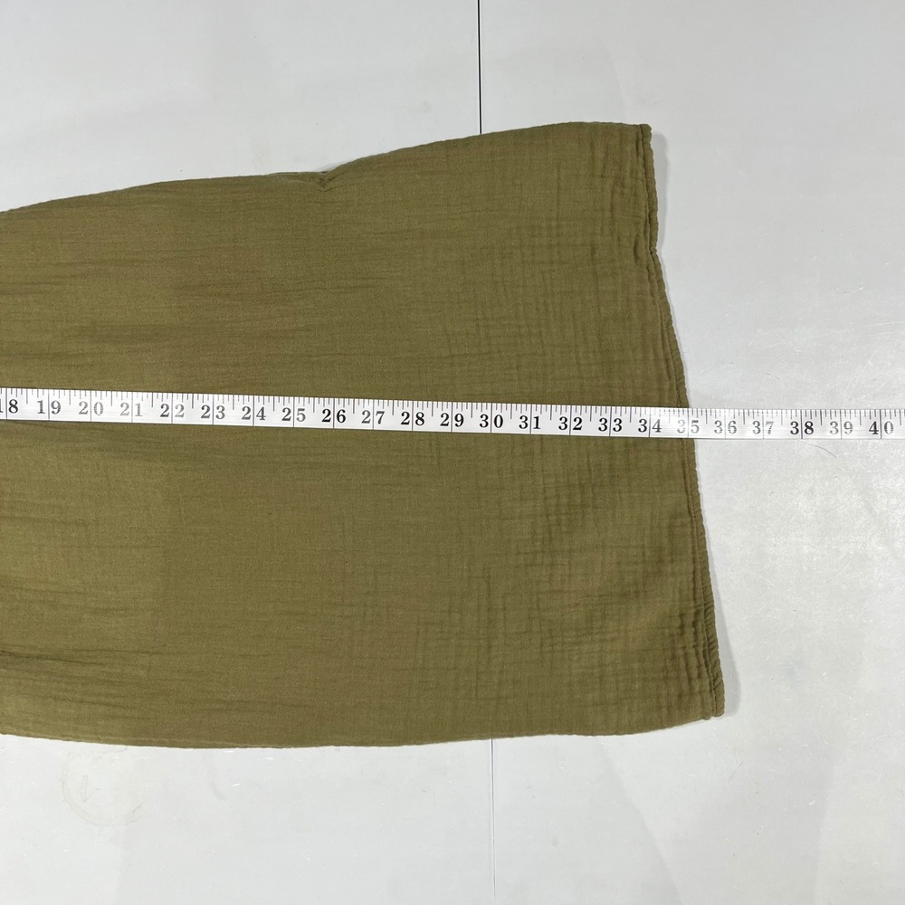 Old Navy Boho Granola Olive Green Cotton Gauze Tiered Dress Dark Cottagecore L - Picture 7 of 8